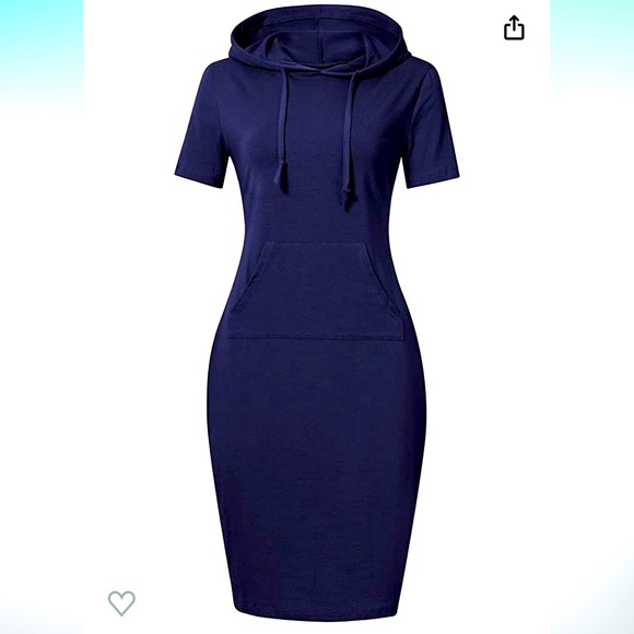 *****Liked New***** Pullover Hoodie Dress with Pockets Knee Length - Picture 1 of 7